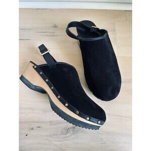 Womens M. Gemi Greta Clog Backstrap Black Size 41/10.5-11 Sweedish Look Modern